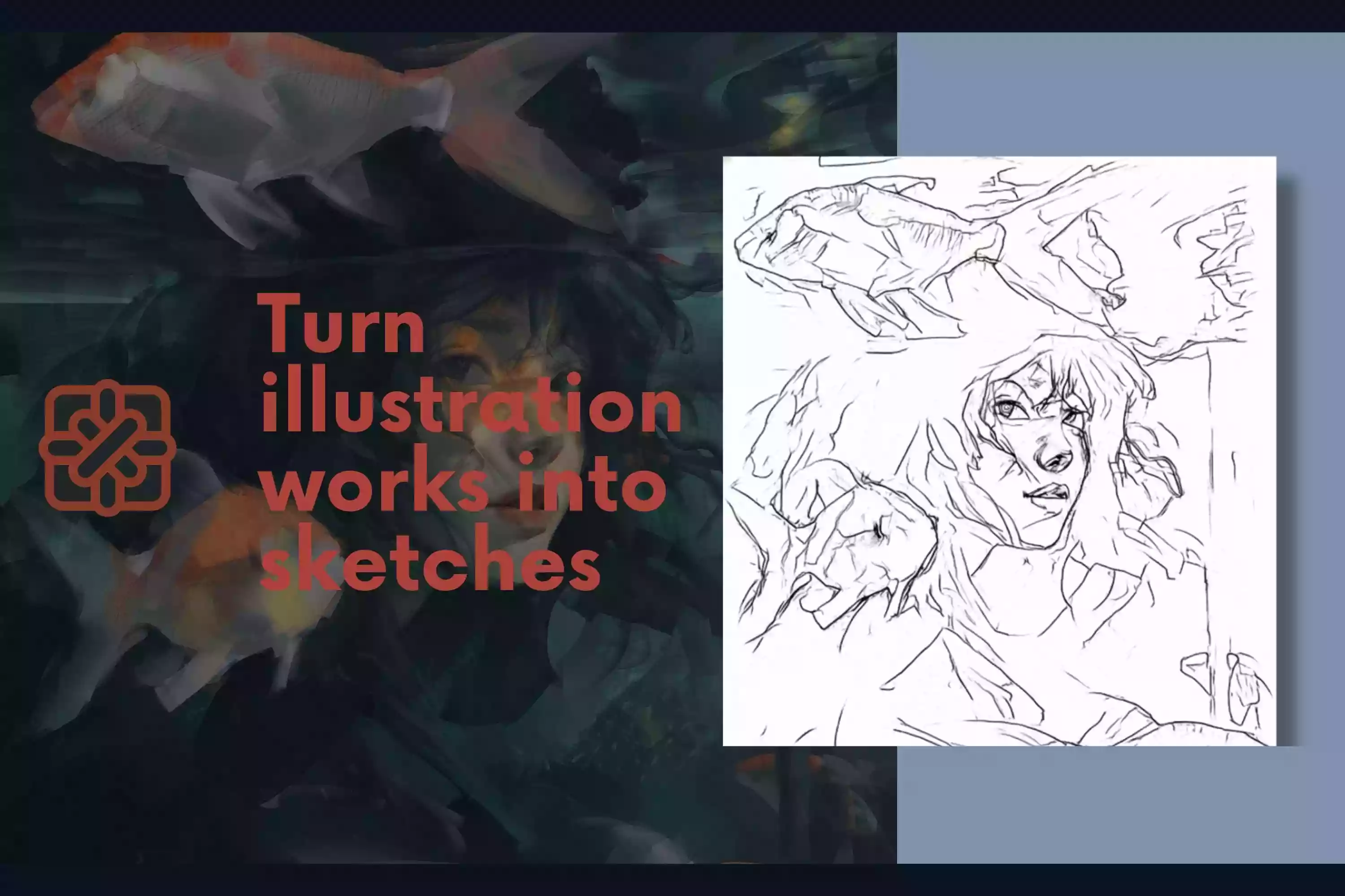 Line art sketch base for illustration