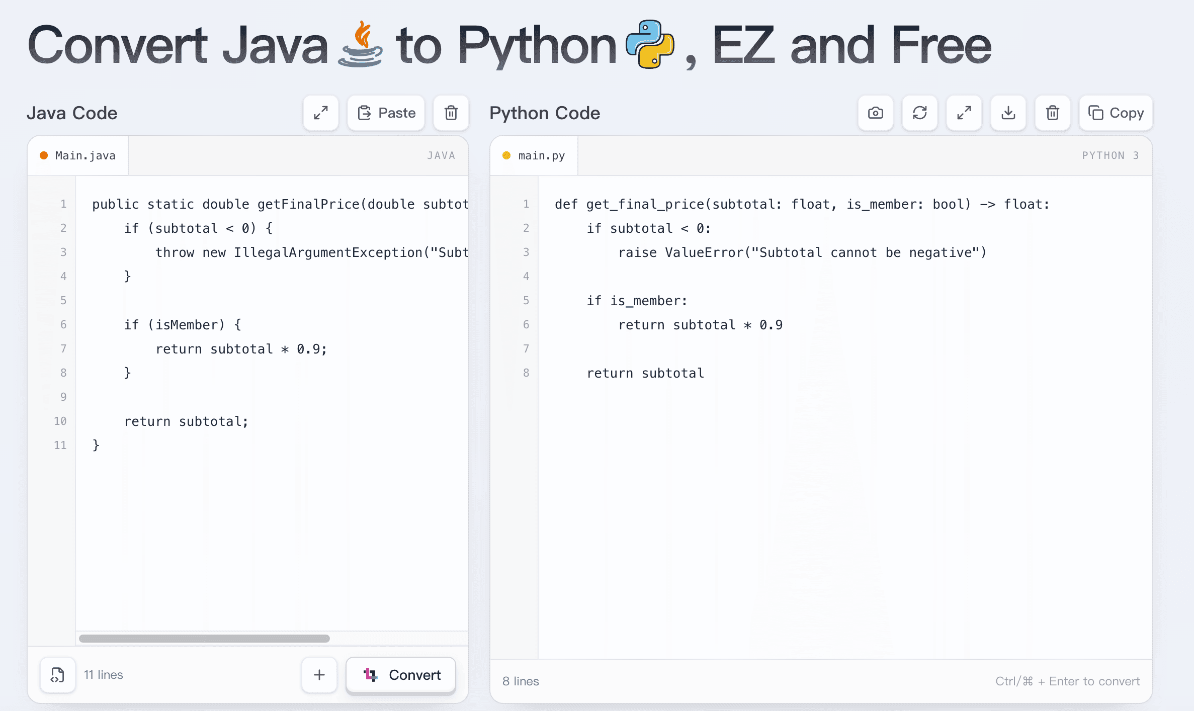 Java validation logic translated to Python