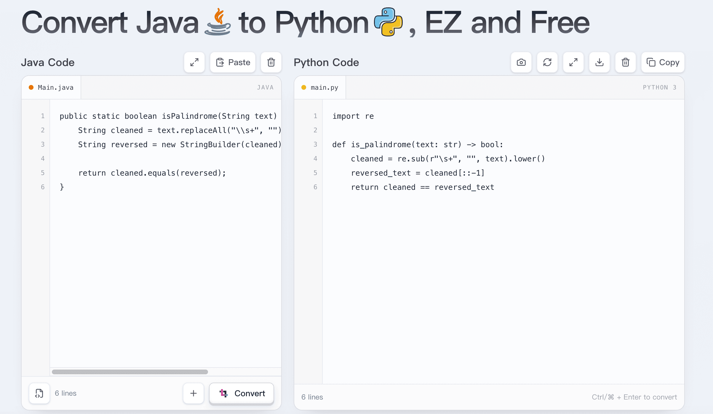 Classic Java algorithm compared with Python