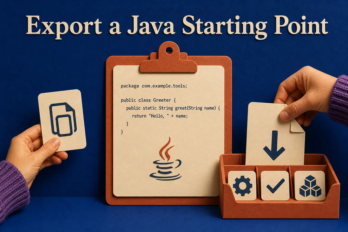 Java file ready for a project package and JDK build